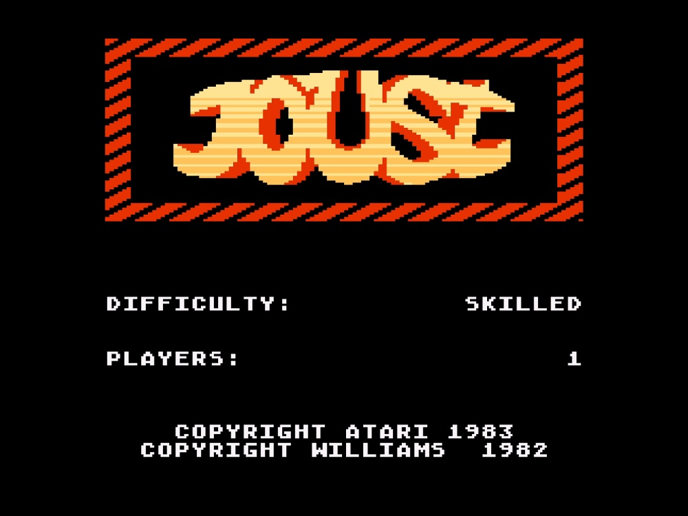 Title Screen of Joust for Atari 5200